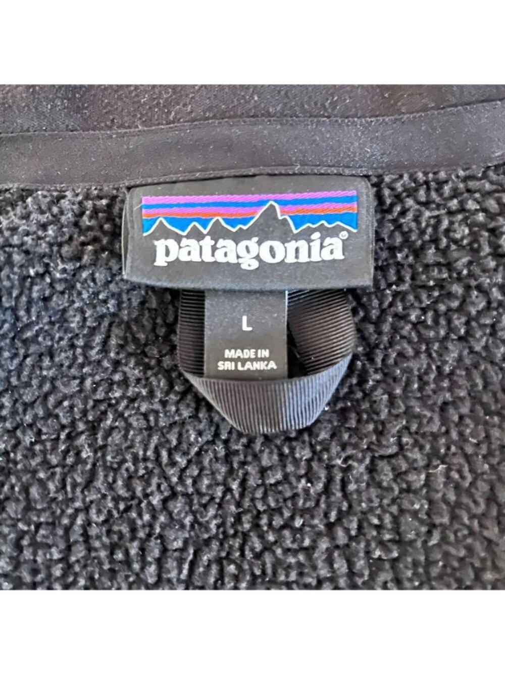 Patagonia Womens L Full-Zip Jacket Black Fleece High Collar Granola Outdoors - Picture 7 of 16